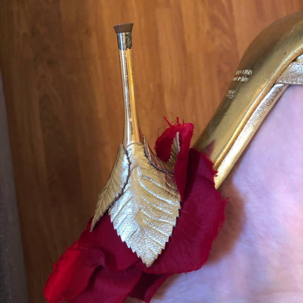 ROBERTO CAVALLI SIZE 9.5 golden stiletto sandals
